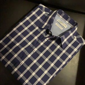 NICK GRAHAM Shirt. Blue and white check  Size L